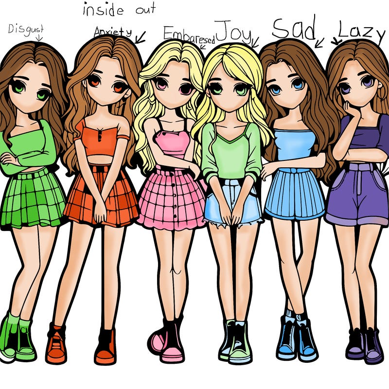 a group of girls realistic