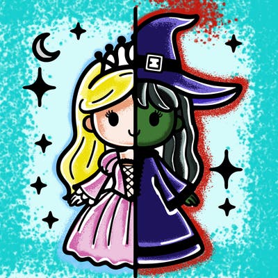 split princess and witch