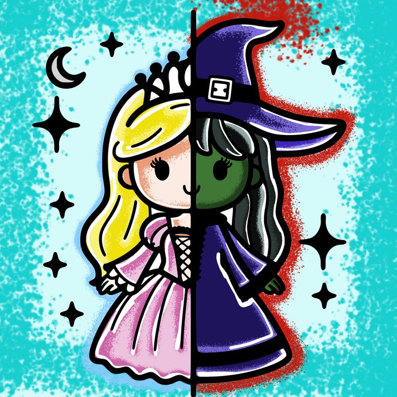 split princess and witch