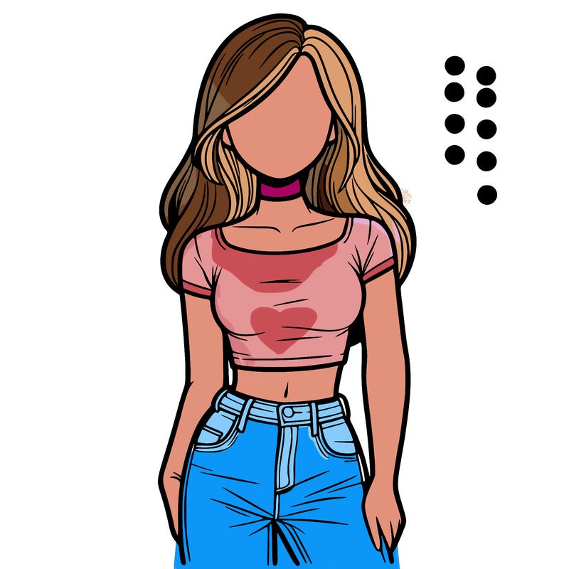 girl with a crop top and jeans