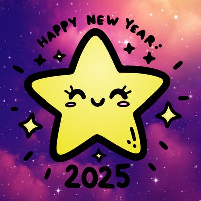 happy new year 2025 star wish