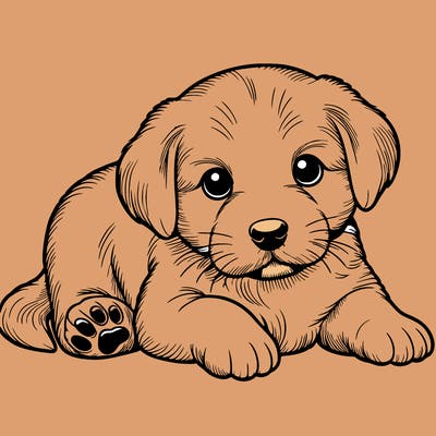 a cute realistic puppy