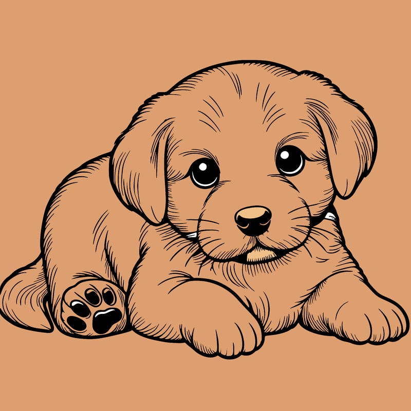 a cute realistic puppy