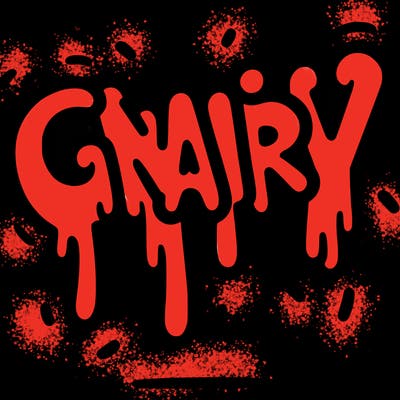 a word that has gnarly on it dripping