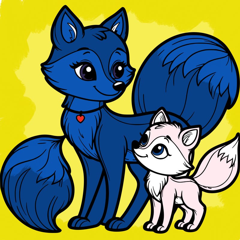 mother and daughter fox