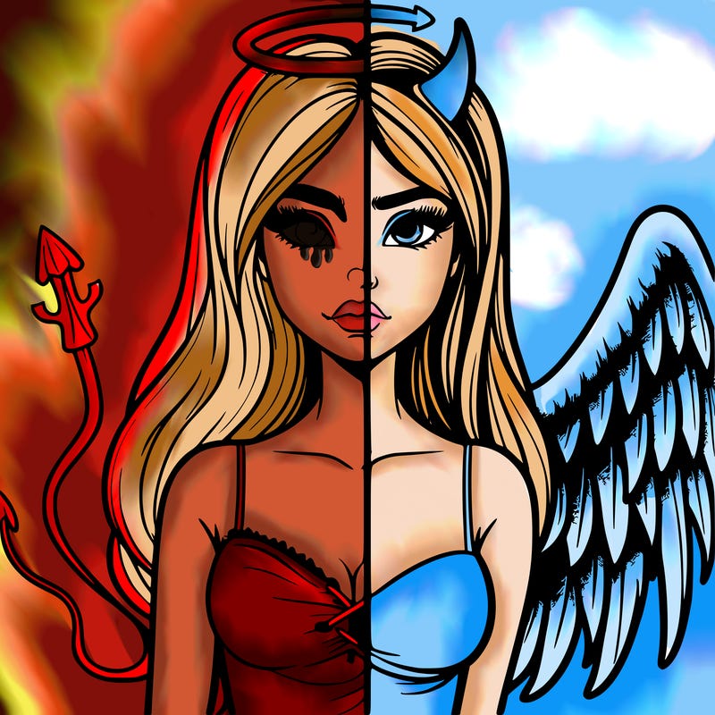 devil vs angel realistic girl
