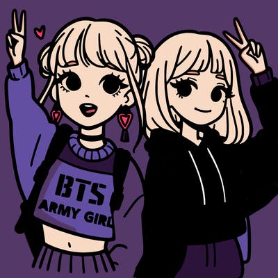 bts army girl k-pop group fan