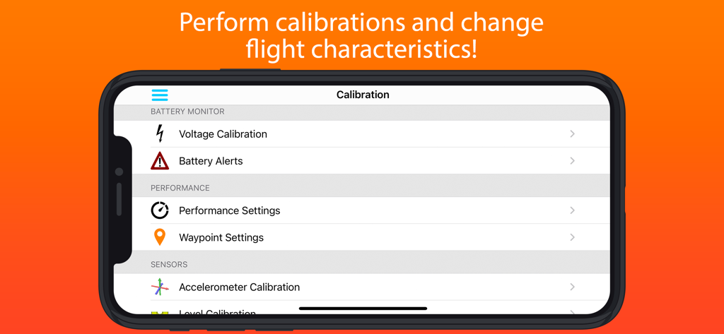 SidePilot - SidePilot drone calibration and flight settings interface
