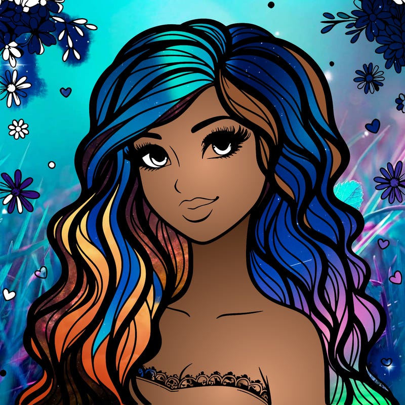 pretty woman with long wavy hair