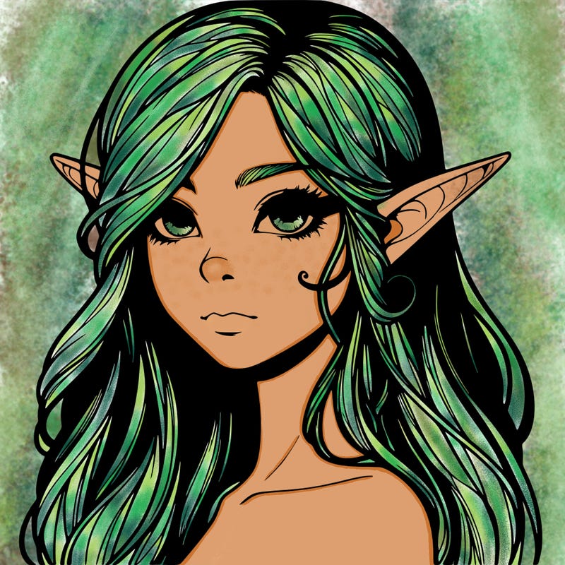 elf girl realistic dark fantasy