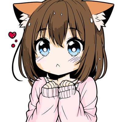 shy anime catgirl