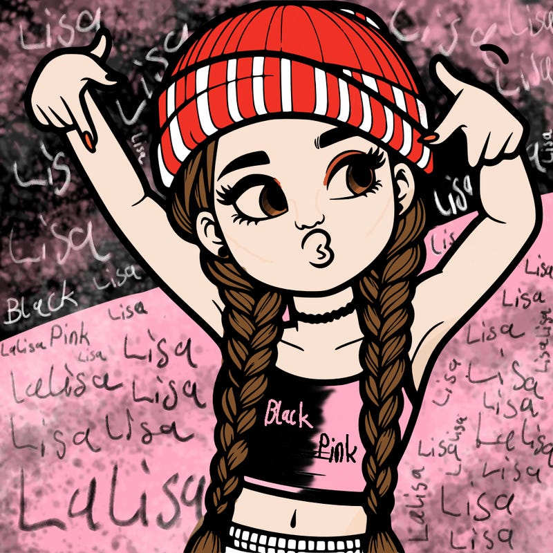 realistic teenage girl with braids and a beanie and crop top doing 🫶🏼