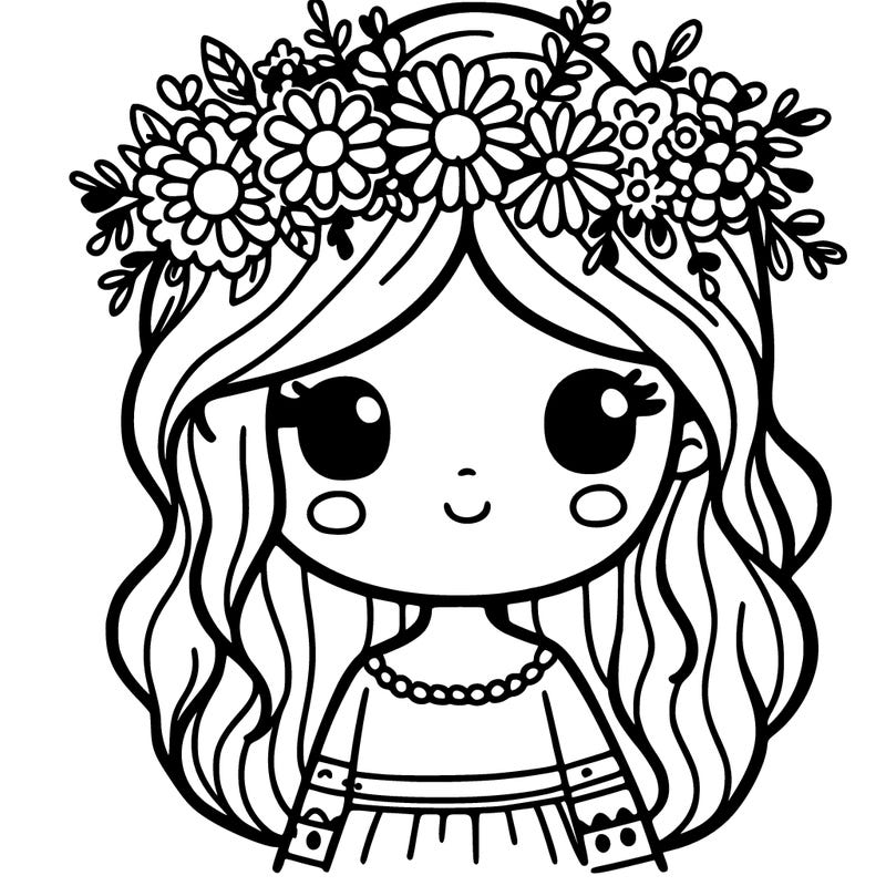 girl with flowers crown