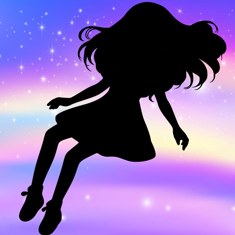 realistic girl floating