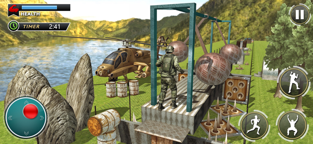 US Army Survival Training - A US Army soldier navigating a deadly obstacle course in a 3D survival training game