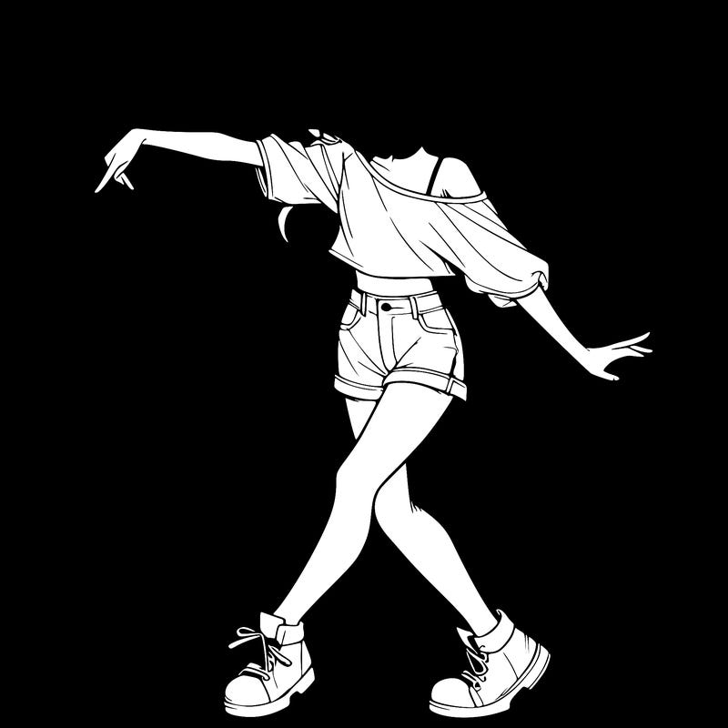 realistic girl danceing