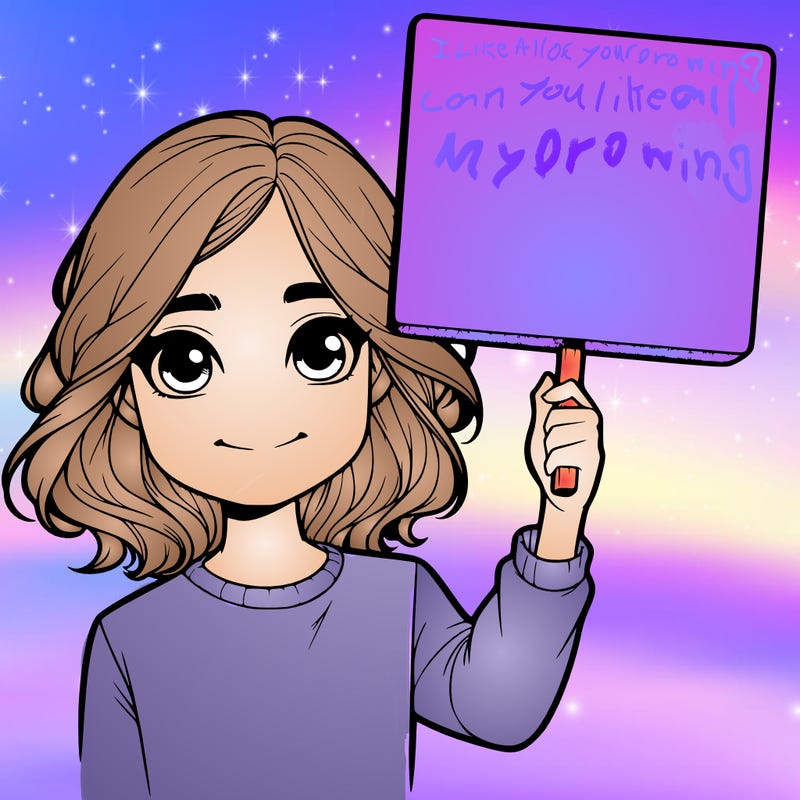 realistic girl holding up a sign