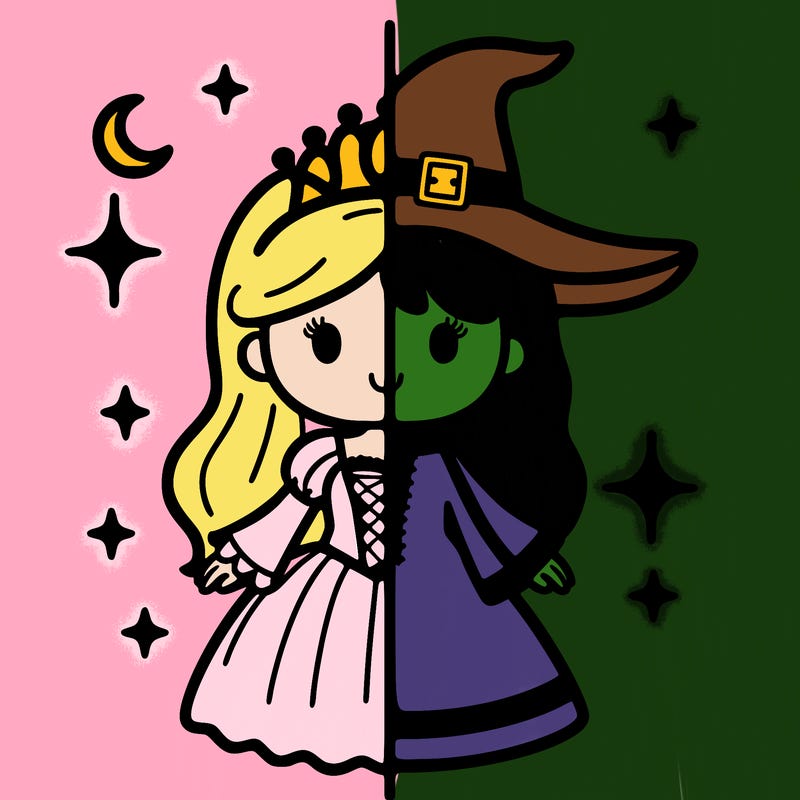 split princess and witch
