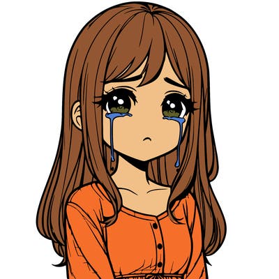 realistic girl crying