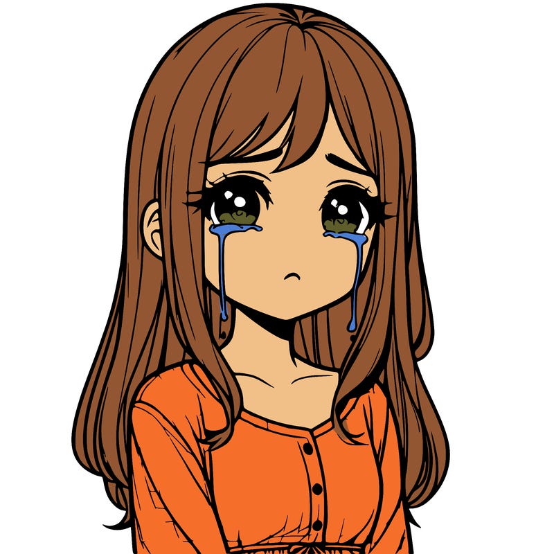 realistic girl crying