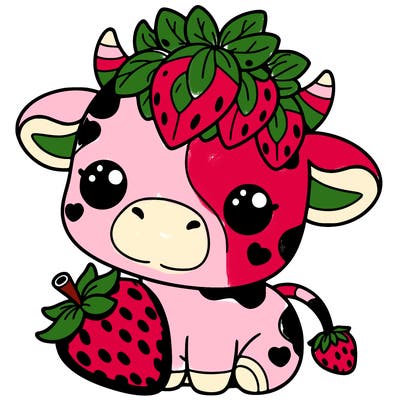 cute strawberry cow