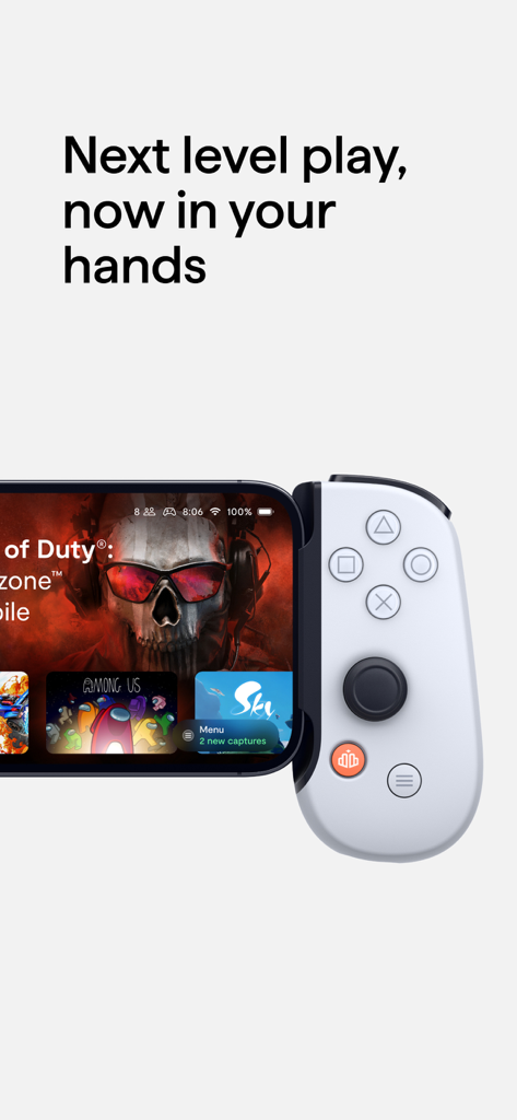 Backbone One controller attached to an iPhone showing a unified gaming dashboard.