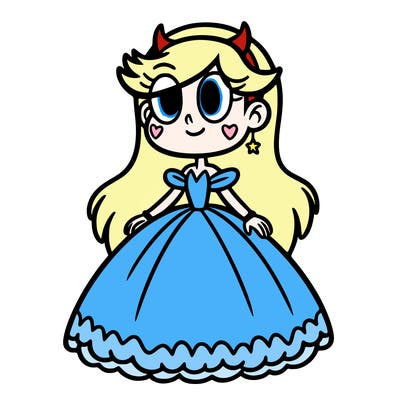 star butterfly from star vs the forces of evil in a gown