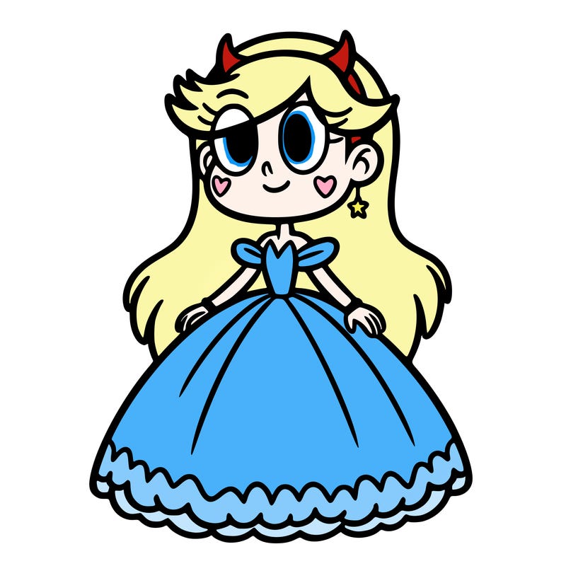star butterfly from star vs the forces of evil in a gown