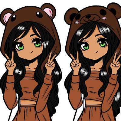 teen girl in animal costume
