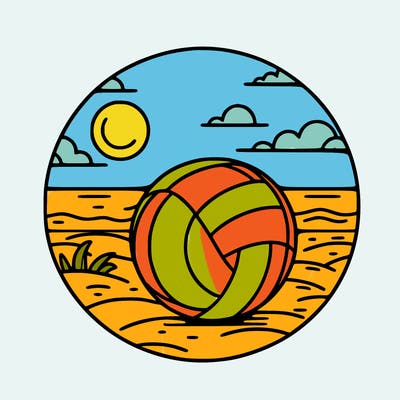 volleyball on a beach