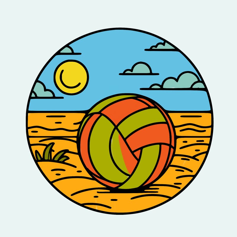 volleyball on a beach