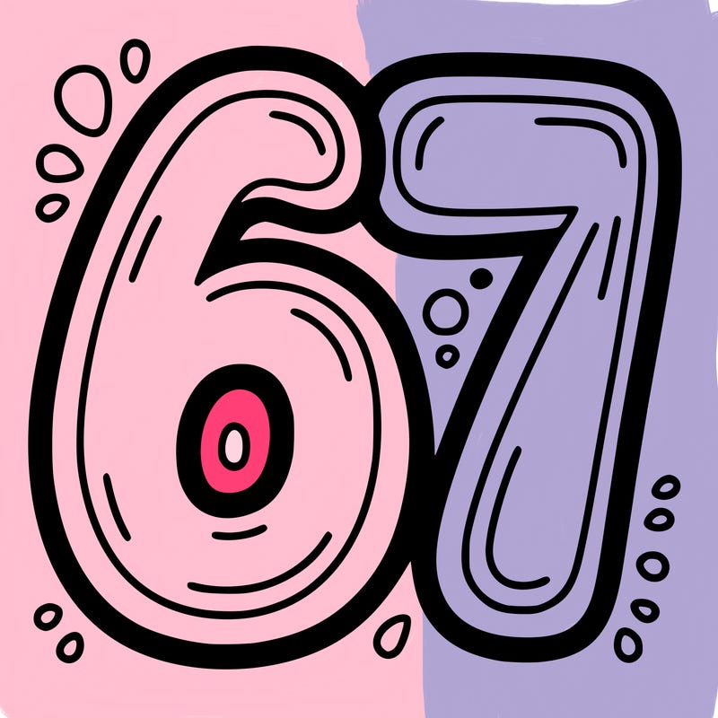 the number 67