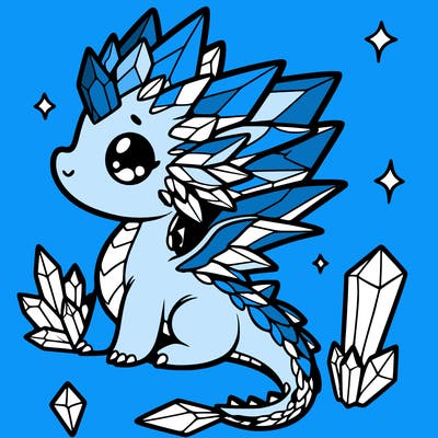 little cute crystal dragon