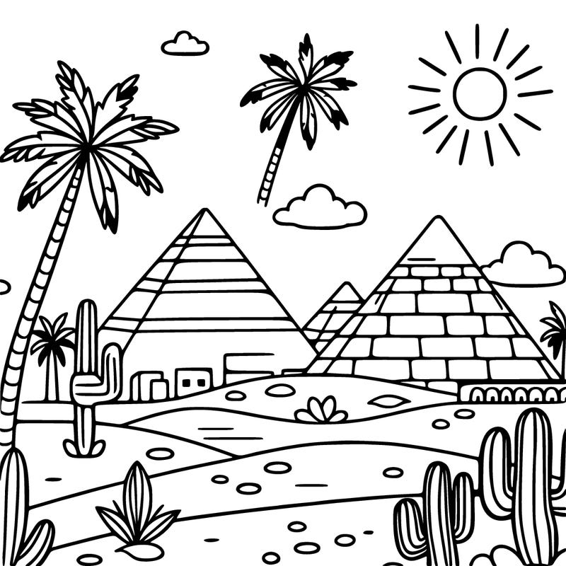 egypt sunny prymids palm trees