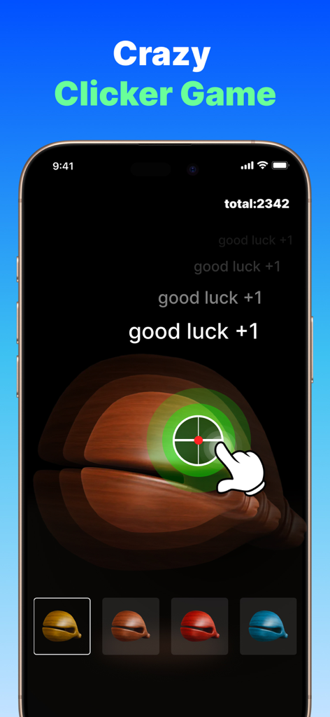 Interface of GA Auto Clicker showing automated clicking in a mobile game simulation