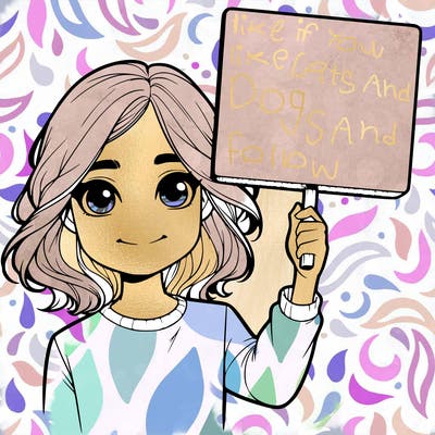 realistic girl holding up a sign