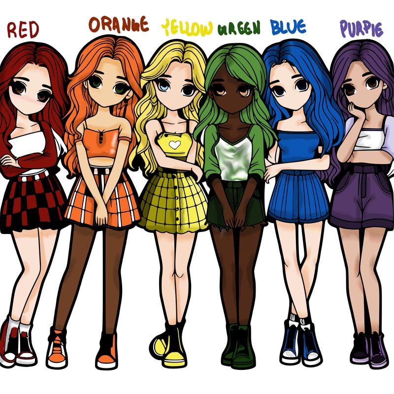 a group of girls realistic