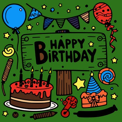 happy  birthday sign