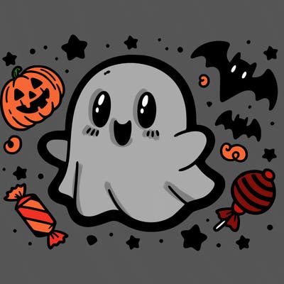 halloween cute little ghost