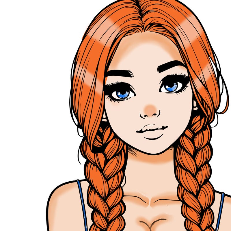 realistic girl with braids