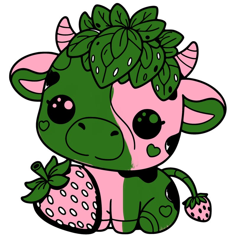cute strawberry cow