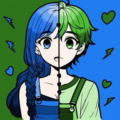 realistic girl boy split