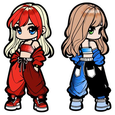 girl in crop top and baggy pants