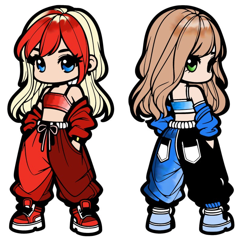 girl in crop top and baggy pants