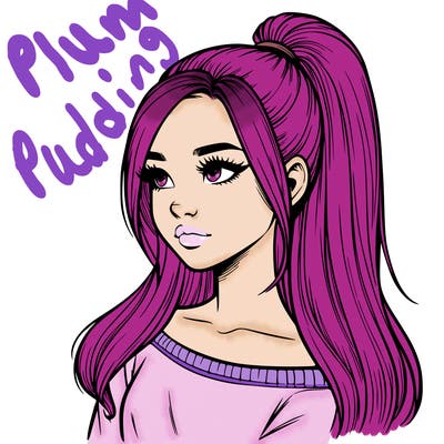 realistic girl with a high ponytail