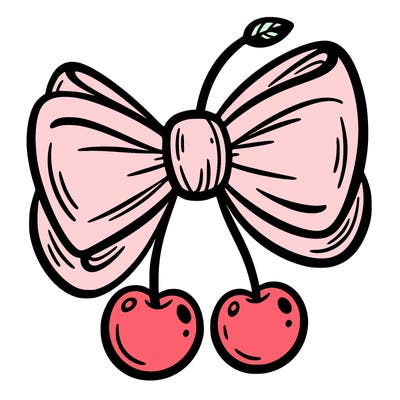 bow with a cherry wrapped around it