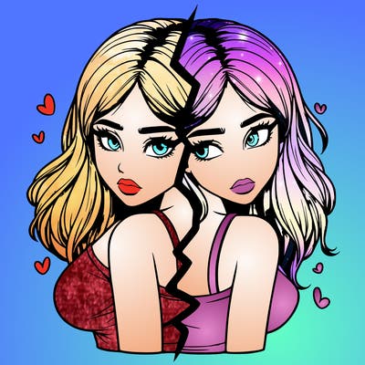 realistic girl split