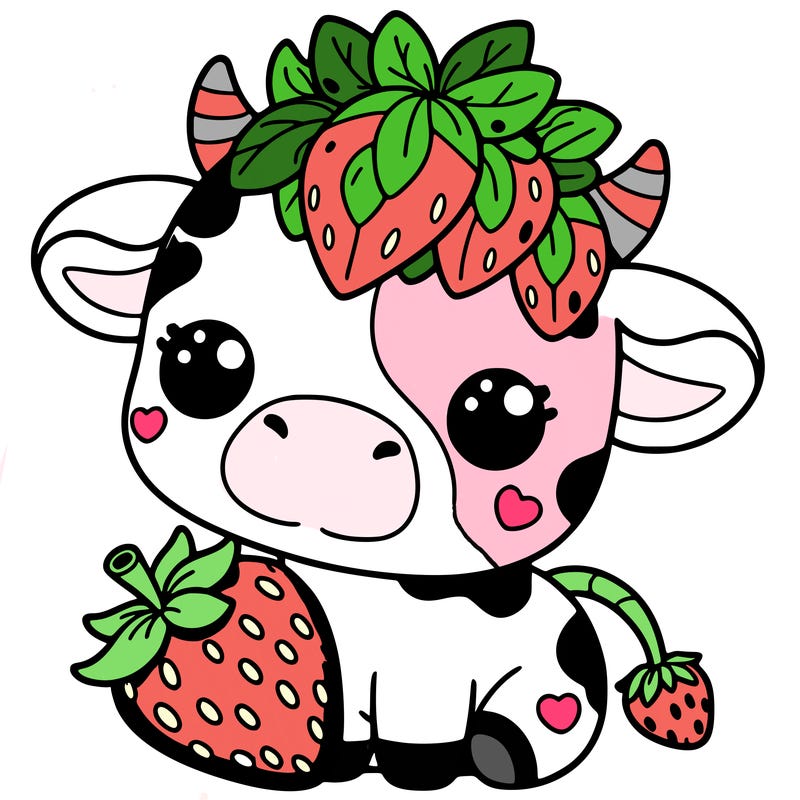 cute strawberry cow