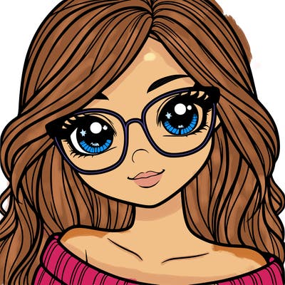 girl with beautiful eyes, hair, and glasses