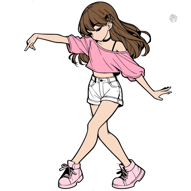 realistic girl danceing